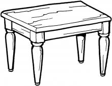 Раскраска мебель стол